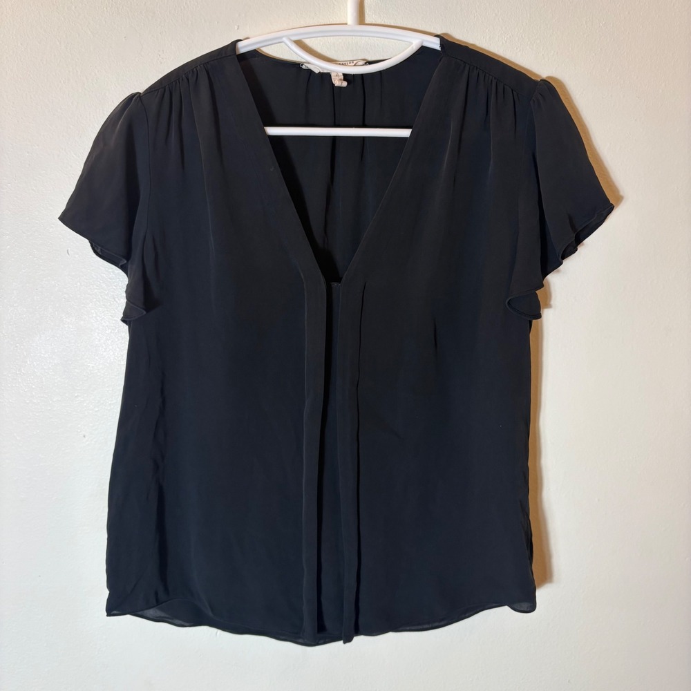 REBECCA TAYLOR Celina Silk Short Sleeve V-Neck Blouse Size 6